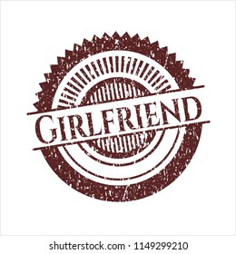 Red Girlfriend rubber grunge texture stamp