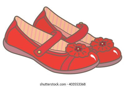 Red girls' shoes