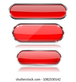 Red glass 3d buttons