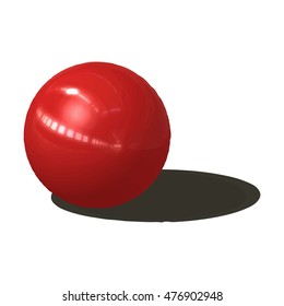 Red glass ball. Traced 3D model. Vector illustration