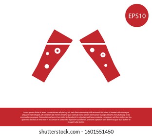 Red Glass of beer icon isolated on white background.  Vector Illustration