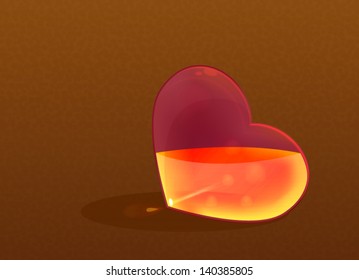 Red glass heart