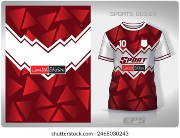 red glass lightning pattern design, illustration, textile background for sports t-shirt, football jersey shirt mockup for football club. consistent front view