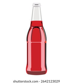 Red glass soda bottle with white cap