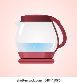 Red glass teapot