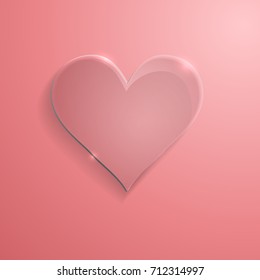 Red Glass vector icon heart