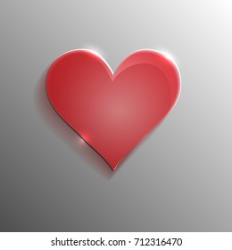 Red Glass vector icon heart