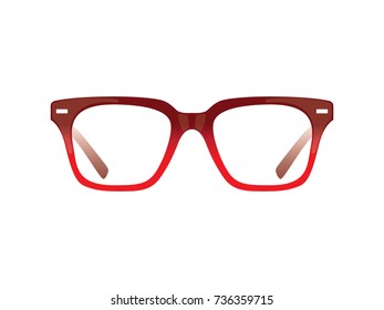 Red Glasses, Glasses Icon, Reading Glasses, Eye Glass Vector, Red Frames, Optometrist, Red Rimmed Glasses Icon Vector Illustration Background