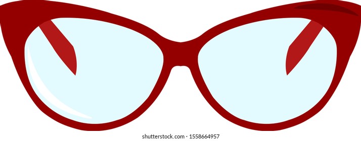 Red glasses, illustration, vector on white background.