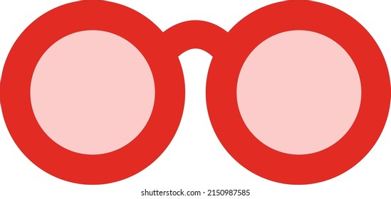 Red glasses, illustration, vector on a white background.