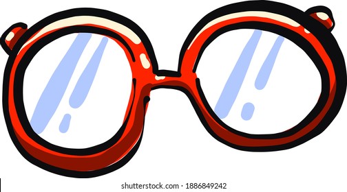 rote Brille, Illustration, Vektorgrafik auf weißem Hintergrund