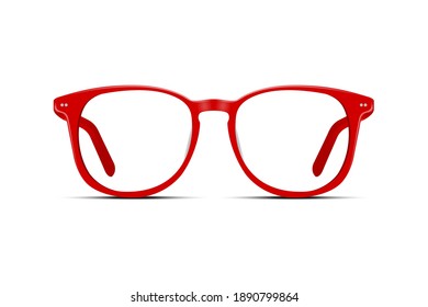 Red Glasses Isolated On White Background