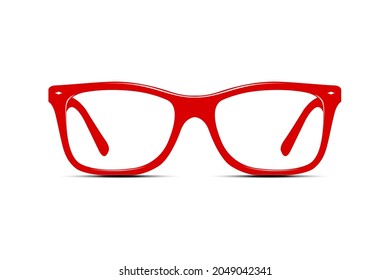 Red Glasses Isolated On White Background