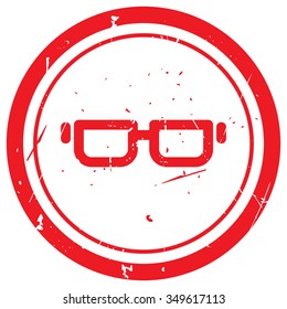 Red Glasses rubber stamp