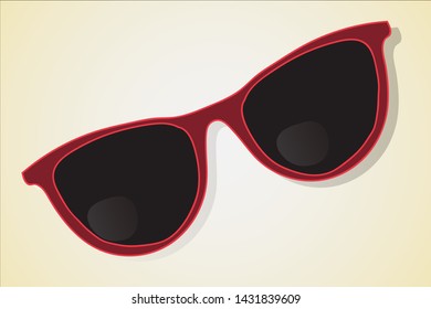 Red glasses from the sun drawn in vector