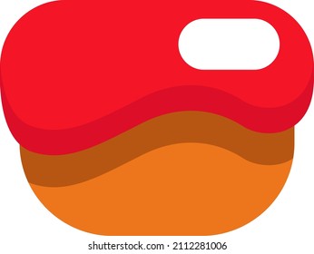 Red glazed cake, illustration, vector on a white background.