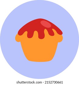 quequito acristalado rojo, ilustración, vector sobre un fondo blanco.