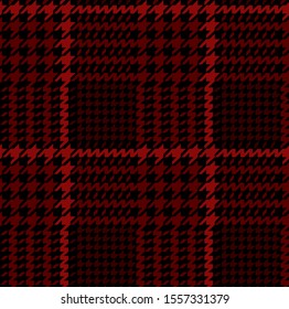 Red glen check pattern. Stylish hounds tooth checkered design.