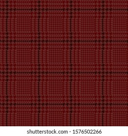 Red glen check pattern. Stylish hounds tooth checkered design.