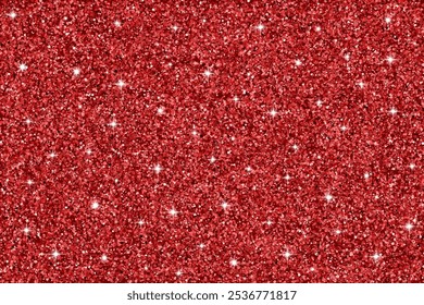 Red glitter background. Red glitter horizontal festive background. File contains layers: background, glitter and sparkles. EPS 10