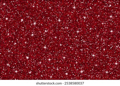 Fundo vermelho brilhante. Fundo festivo horizontal vermelho brilhante. O arquivo contém camadas: plano de fundo, brilho e brilhos. EPS 10