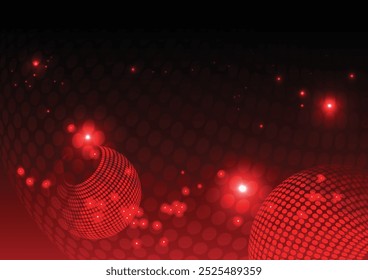 Red glitter in glowing background.