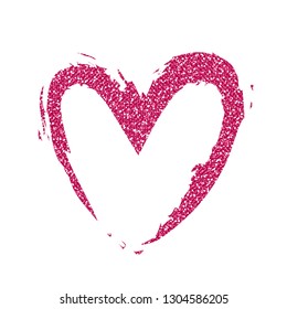 Red Glitter Heart. Vector