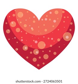 Vector rojo del corazón del brillo, icono de San Valentín. Ilustración del corazón del amor, romántico. Gráfico de corazón