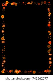 Red glitter on a black background. Autumn confetti. Vector texture. Sky lanterns background. Abstract element of design for new year, christmas, halloween, birthday, wedding cards, banners, poster.