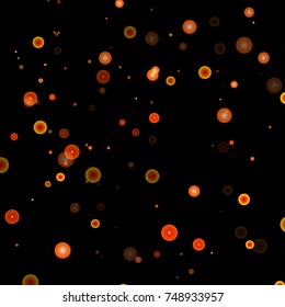 Red glitter on a black background. Autumn confetti. Vector texture. Sky lanterns background. Abstract element of design for new year, christmas, halloween, birthday, wedding cards, banners, poster.