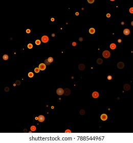Red glitter on a black background. Autumn confetti. Vector texture. Sky lanterns background. Abstract element of design for new year, christmas, halloween, birthday, wedding cards, banners, poster.