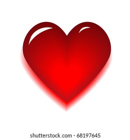 red glitter shiny heart, vector illustration eps8
