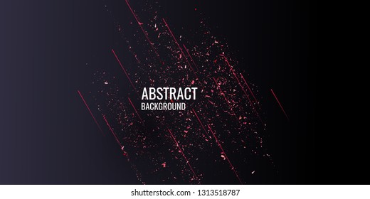 Red glitter. Shiny particles on a dark background. Vector illustration