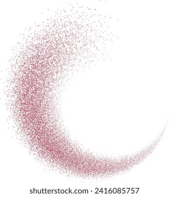 Red glitter splash, shiny stardust explosion, shimmering splash effect, festive particles. Vector illustration.