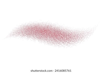 Red glitter splash, shiny stardust explosion, shimmering splash effect, festive particles. Vector illustration.