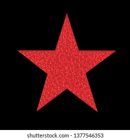 Red Glitter Star Isolated, Vector Illustration
