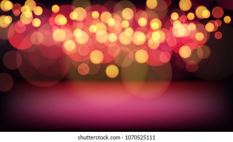 Red Glitter Vintage Bokeh Lights Background. EPS10 Vector