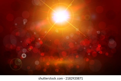 Red glitter vintage lights background. defocused.