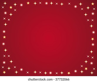 Red glittering showcase background. Vector illustration.