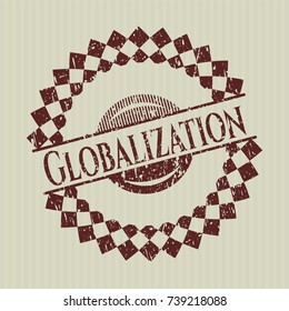 Red Globalization rubber grunge stamp