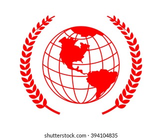 red globe earth world image icon vector