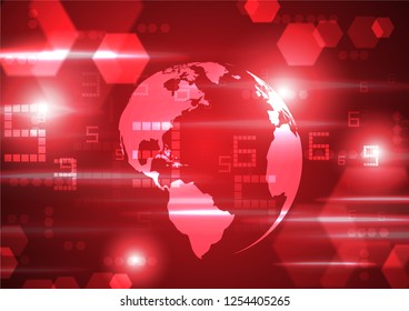 Red globe on  futuristic background some Elements of this image furnished by NASA