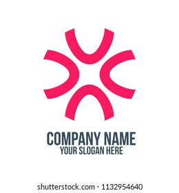 red globe team abstract company logo concept