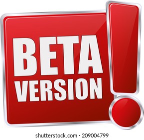 Red Glossy Beta Version Button