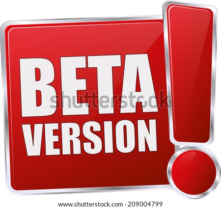 red glossy beta version button