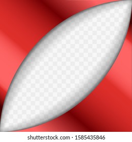 Red Glossy Bow Ribbon Corner Background with Shadows
