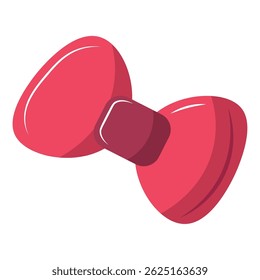 Red glossy bow tie Vector illustration