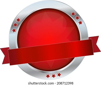 red glossy button