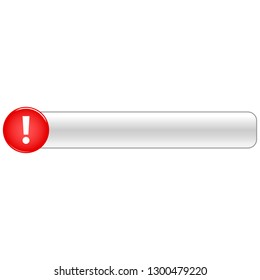 Red glossy button exclamation mark sign warning icon. The graphic element for design saved as a vector illustration in the EPS file format.