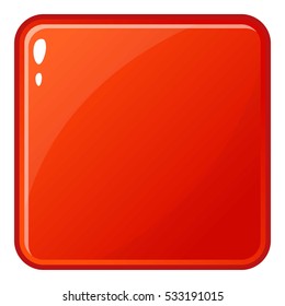 Red glossy button icon. Cartoon illustration of red glossy button vector icon for web